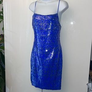 NWT Lavender Brown dodger blue sequin mini dress Small